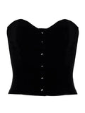 Black Button Down Corset Top-Outfit