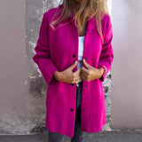 2025 New Hot Fashion Long-Sleeved Solid Coat Women's