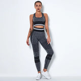 Seamless Women Set Bra Shorts Workout Sportswear Gym Clothing Fitness Long Sleeve Crop Top High Waist Leggings Sports