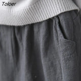 Cotton Linen Pants For Women Vintage Spring Autumn New Loose Casual Pants Women Long Pants Fashion Harem Pant