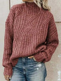 Toloer Lady High Collared Knitted Tops