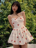 Elegant Sexy Dress Women Summer Sweet Party Mini Dresses Casual Designer Chic High Waist Holiday Strap Dress Famale