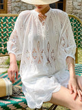 Holiday Small Fragrant Suit White Embroidery Top + Shorts European Oil Women's Clothing Set Women's
