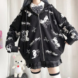 Zip Up Gothic Hoodie Women 2021 Fashion Goth Clothes Long Sleeve Kill Autumn Winter Kawaii Star Sweatshirt Cute Hoodies