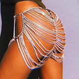 Diamond Chain Shorts Party Night Club rhinestone Shine Shorts Evening Party costume Clothing