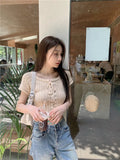New Pure Style Short Sleeve Retro Strapped With Cardigan Sweet Cool Hottie Knitted