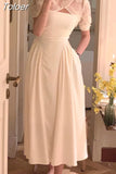 Women Elegant Midi Two Piece Dress Set Vintage Summer New Spaghetti Strap Sexy Party Slim Prom Clothes Korean Party