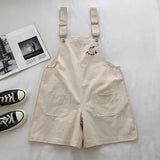 Colors Playsuits Women Solid Summer Straight Peach Embroidery All-match Korean Style Female Kawaii Casual Lady Rompers