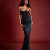 Temperament Thoracic Folding Dress Summer 2025 New Sexy Ass