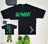 Street Pistol Trend New Front And Rear Printing T-Shirt Gothic High Street Short-Sleeved Round Collar