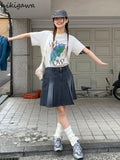 Denim Skirt for Women High Waist A-line Jupe Fashion Casual Saia 2023 Faldas Mujer De Moda Korean Summer Mini Skirts-Outfit