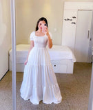New Spring And Summer Women's Dress A Word Broken Shoulder Long Pure Fairy