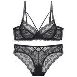French Pure Lingerie Sexy Lace Bra Set Female Senior Feeling Bra Small Agglomeration Bra Thin