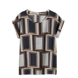 New Large Size Women Pprinting Blouse Fashion Shirt Short-Sleeved Chiffon Summer Style Ladies