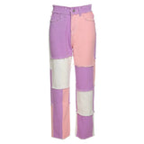 patchwork slim fit high waist y2k jeans,Harajuku sportswear,Cargo pants,running pants,Skater pants for women