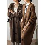 Yak Velvet Knitted Shirt Coat Women Autumn Retro Loose Lazy Wind Long Sweater