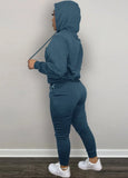 Sportwear Letter Print Long Sleeve Hoodies And Pant 2 Piece