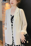 Women Solid Thin All-match Casual Preppy Style Long Sleeve Temperament Fashion Simple Solid Work Chic Vintage Blazers