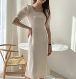 South Korea chic cultivate one's morality show thin square collar leakage clavicle restoring ancient ways collect waist