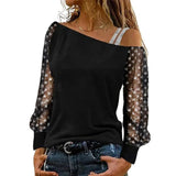 Fashion Woman T shirts Long Sleeve Tee Solid Colour Sexy Off Shoulder Tops Casual Streetwear Vintage Women Clothes