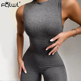 Streetwear White Black Ladies Long Bodycon Jumpsuit Women Sleeveless Skinny Summer Sexy Rompers Womens Jumpsuit
