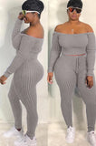 Sexy Off Shoulder Knit Top And Leggings 2 Piece