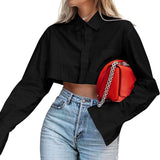Casual White Top Lady 2025 New French High-End Long-Sleeved Short-Sleeved Women's