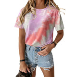 Dye T-shirt Short Sleeve Tops Tee 2021 Summer New Tee Shirts For Women Clothes Tie-dye Top Lady