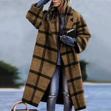 New 2025 Autumn Women's Long-Sleeved Collar Coat Prints The Long
