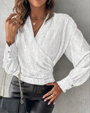 New Striped Print Shirt Blouse Women Fashion V-neck Long Sleeve Shirts For Women 2024 Casual Loose Tops Blusa Office Lady-Outfit