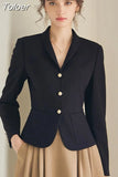 Women's Blazers Long Sleeve Solid Color Casual Professional Vintage Temperament Elegant Comfortable Chic Clothing