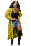 Casual Plaid Print Long Blouse with Long