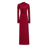 Temperament Collar Dress Dress In Spring 2025 New Simple Fold Design Textured Temperament