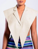 Sexy PU Leather Turndown Collar Open Size