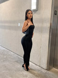 Summer Streetwear Backless Rompers Womens Jumpsuit 2023 White Black One Piece Outfits Green Sexy Bodycon Ladies Jumpsuit 425-0-Outfit