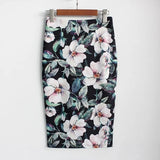 Waist Floral Print Skirts Vintage Elegant Office Lady Bodycon Skirt 2019 Women Summer Pencil Skirt Korean