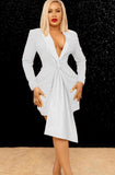 Formal White Blazer and Matching Mini Skirt
