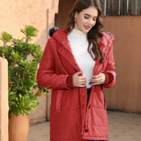 Women's Autumn And Winter New Large-Size Hooded Warm And Slim Down Cotton Jacket With Medium-Long Style-Outfit