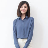 Chiffon Shirts Womens Tops And Blouse 2021 New Casual Multi Color Womenswear Plus Size Long Sleeve Blouses Clothing