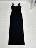 Cloth Forget French Sexy V-Neck Strap Sling Dress High Open Fork And Hip Long One-Step