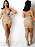 Sequins Straps Wrap Mini Party