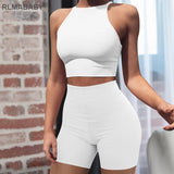 2 Piece Set Women Tank Top And High Waist Shorts Set Suit Summer Night Club Sexy Set Casual Ladies White Tracksuit