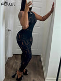 Summer Black Backless Jumpsuit Casual Club Outfits For Women RoseRed Off Shoulder Sleeveless Jumpsuit Stretchy