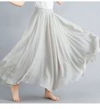 Women's Literature And Art Large Cotton Tamples Skirt Tight Waist A-Shaped Skirt Long Solid National Style Skirt 24