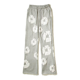 Street Hip-Hop Three-Dimensional Kapok Printed Trumpet Wide-Leg Trousers For Men And Women-Outfit