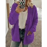 Wish 2025 Autumn And Winter Explosion Women's Fashion Casual Sweater Coat Size