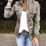 Jacket With Fur Black Jean Jacket Denim Jacket Mid Length Denim Shirt Coat Fashion New Slimming Solid Women Crop
