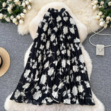 Half-Dress Dress Woman Autumn 2025 New Shade Across The Flowing Large Umbrella Skirt Folded Flower A Word Half