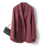 Toloer Small Suit Jacket Female Spring And Autumn Korean Version Loose Temperament Versatile Double Breasted Casual Professional Suit Jacket New-Outfit