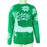 Top Jumper Knitwear Hot Christmas Santa Claus Xmas Printing Long Sleeve O-neck Christmas Knitting Pullover Women